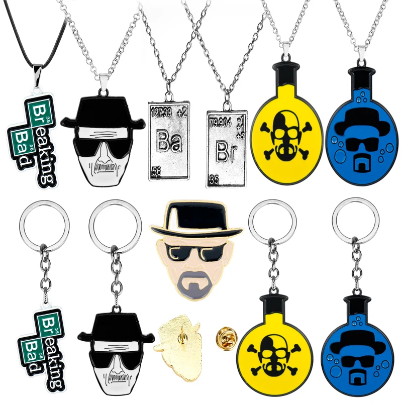 TV Breaking Bad Metal Keychain Letter Logo Walter White Key Chain for Women Men Car Keyring Chaveiro Jewelry Christmas Gift