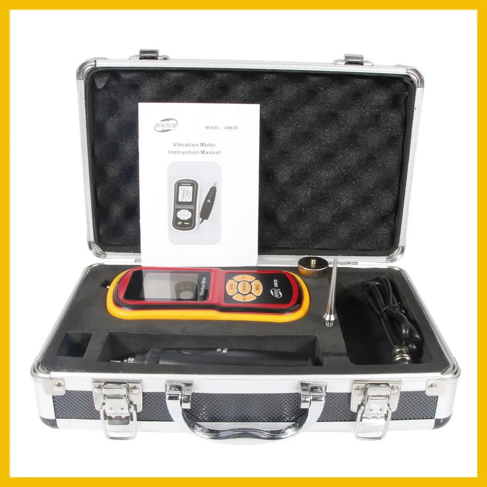 BENETECH Digital Vibration Meter hand held vibration monitoring equipment Visually display measurement value GM63B-BENETECH