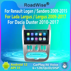 Roadwise 2 Din Android Car Radio Multimedia Carplay For Renault Logan 1 Sandero 2009-2015 Dacia Duster 4G Wifi GPS DVD Autoradio