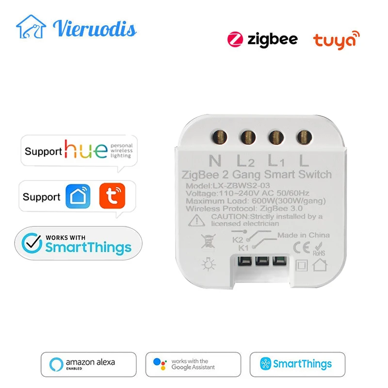 Tuya Smart Life ZigBee Light Switch Module Household Converted Module Wireless Tool Works Google Alexa Smartthings