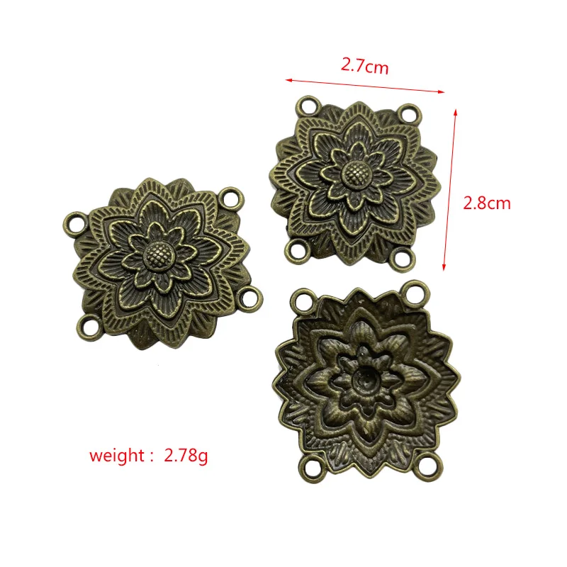 JunKang 10pcs kinds of antique silver flower-shaped hollow bronze dream is catching DIY handmade crafts jewelry connectors