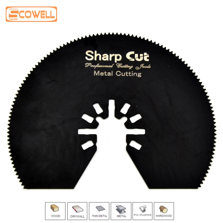 Hoja de sierra multiherramienta oscilante de medio círculo HSS de 80mm para clavos de Metal blando, hoja de renovación de corte para herramientas eléctricas Multimaster