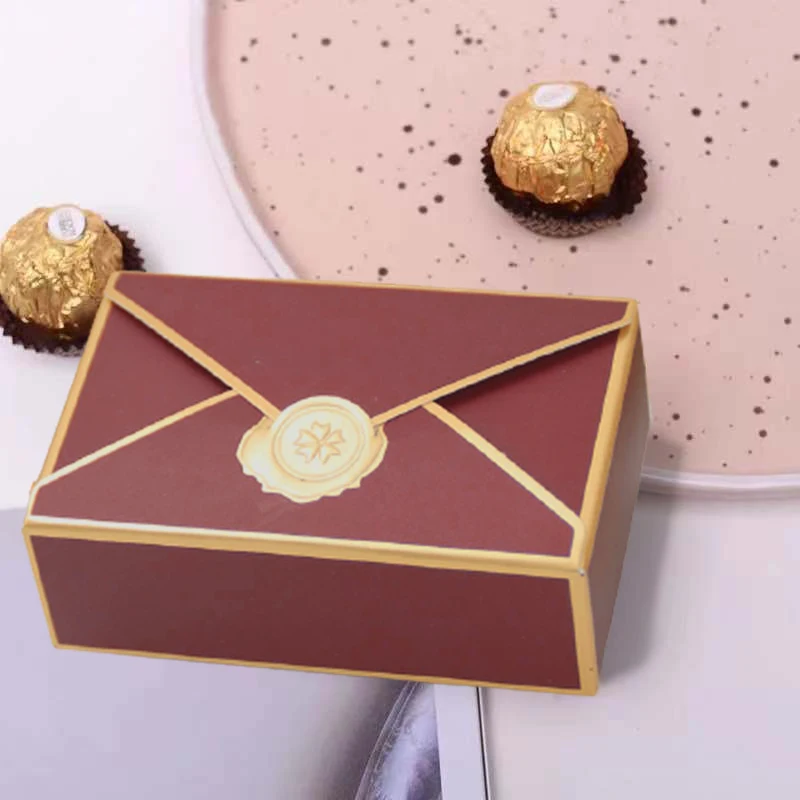 10/20 Stück Umschlagform Pralinenschachtel Schokolade Geschenkbox Verpackung für Gäste Babyparty Hochzeitsbevorzugung Geschenk Leckerliboxen Party Dekor – Detail 4