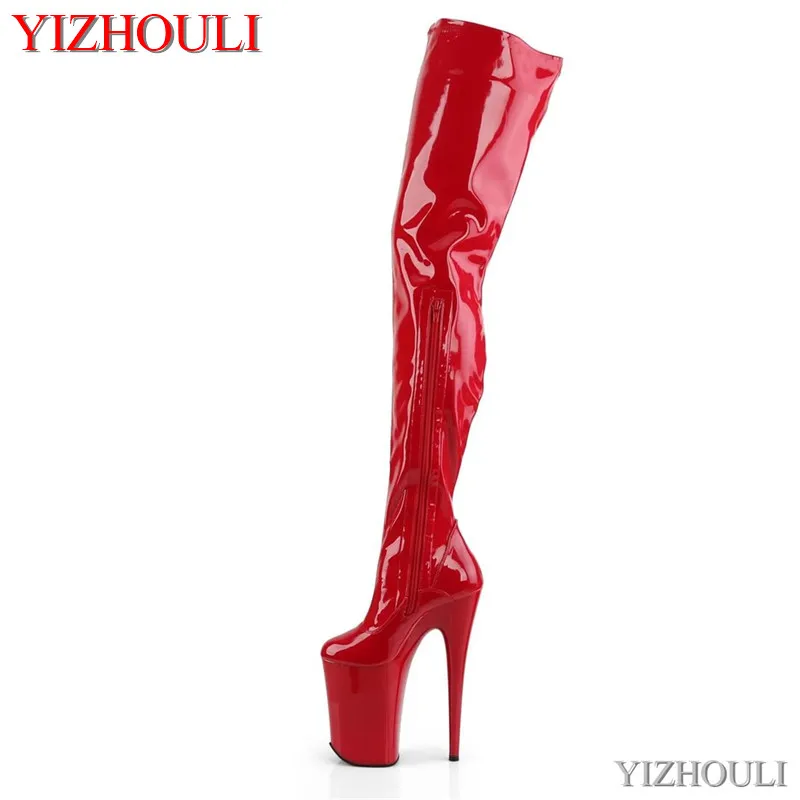 9 inches to thigh high heel boots, 23 cm model stage show, stiletto sexy club pole dancing boots