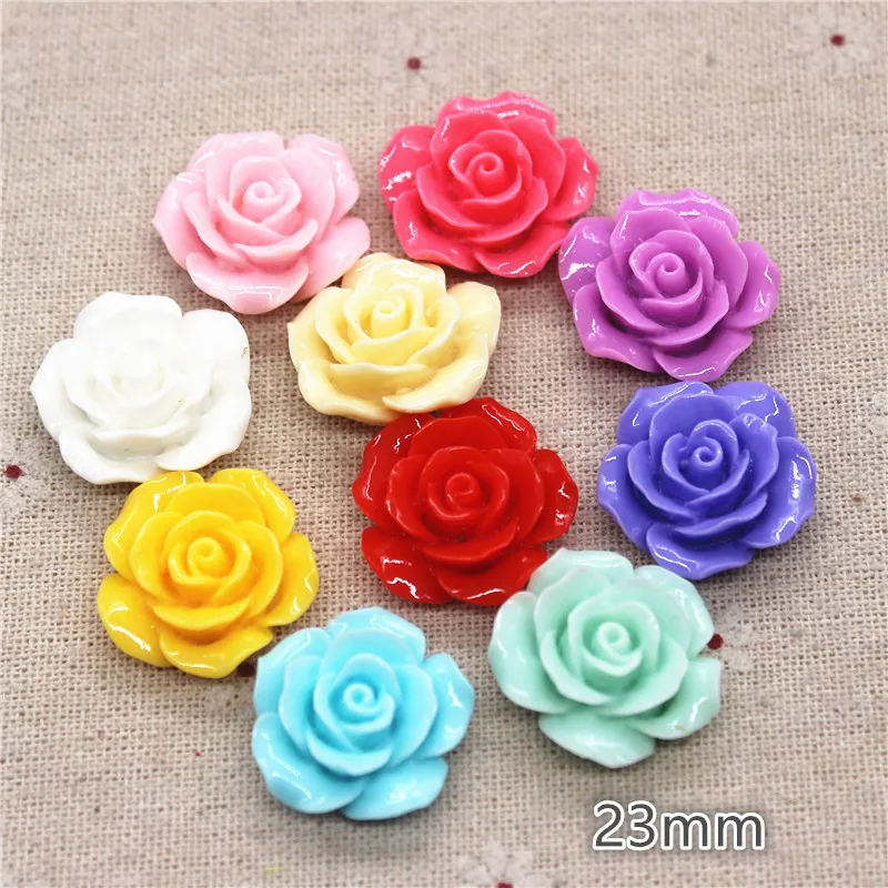 20pcs 23mm Resin Flowers Flat Back Cabochon DIY Jewelry/ Craft Decoration(No hole)