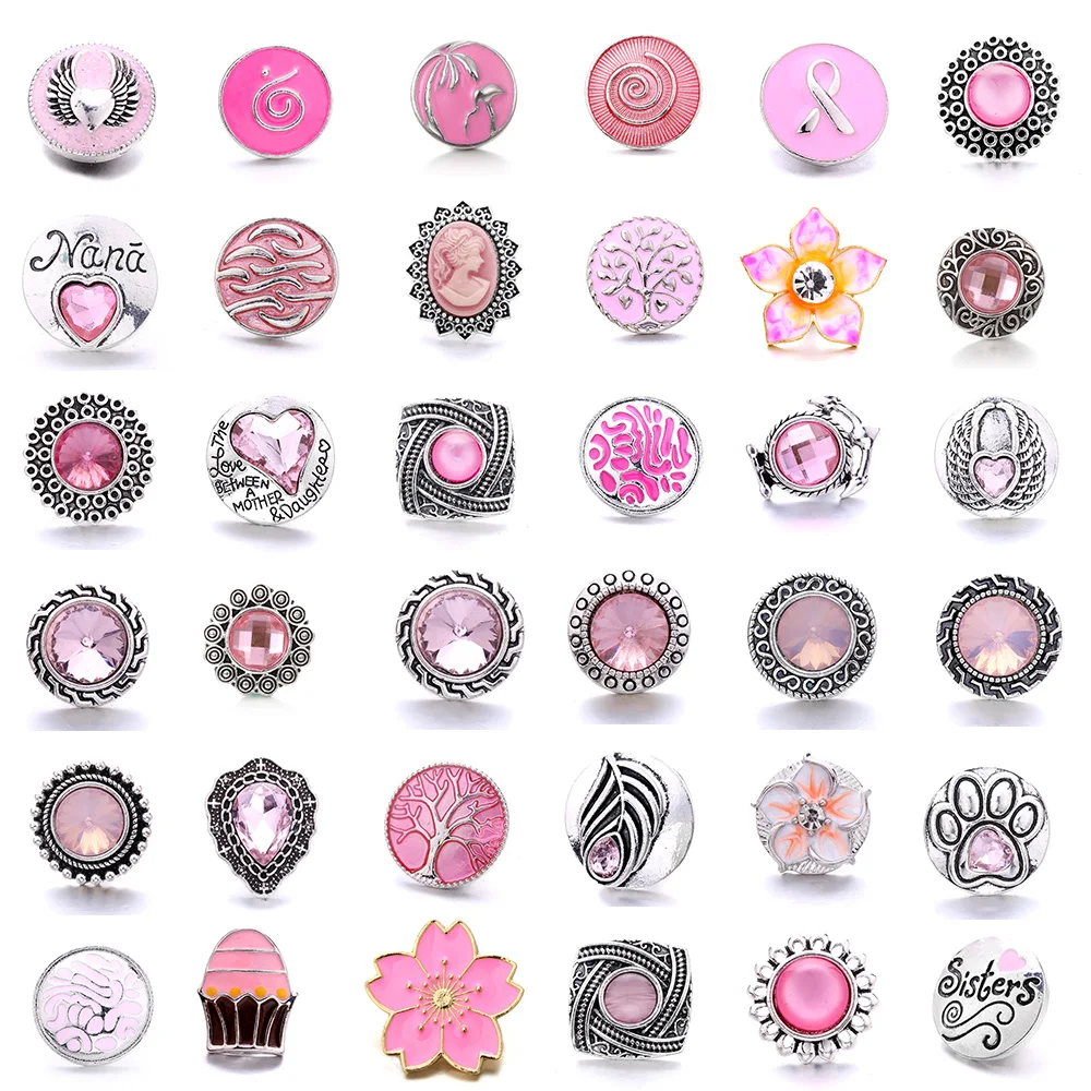 5pcs/lot New White Snap Jewelry 18mm Snap Buttons Animal Owl Butterfly Elephant Ginger Button Charm Women Fit Snap Bracelet