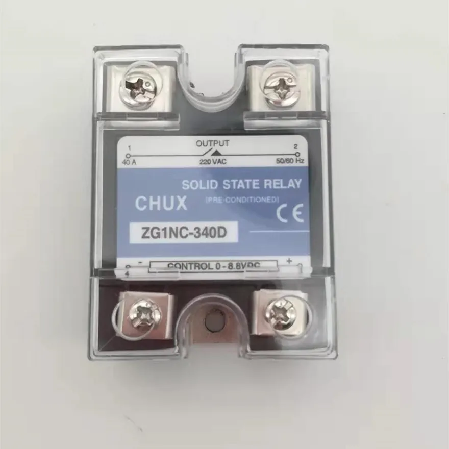 CHUX Voltage Regulator Relay Single Phase type  ZG1NC-340D 40A 220VAC Control current SSR Solid state relay