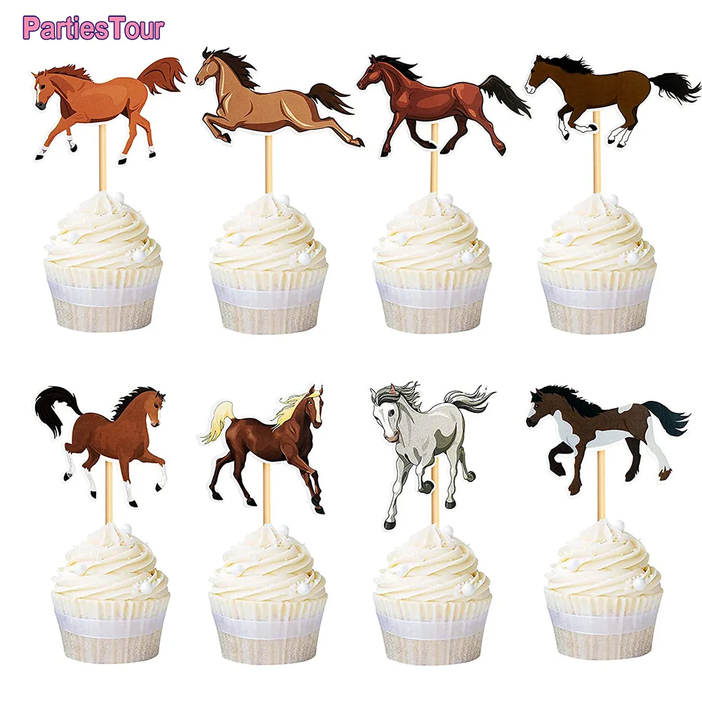 Pferde-Geburtstagstorten-Deko Pferderennen-Thema Kuchendekoration Pferderennen Geburtstagsparty Dekorationszubehör – Detail 7