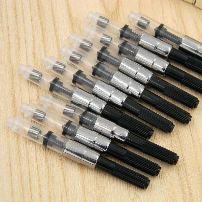 10 PC Fountain Pen Refill Tinta Converter Pompa Cartridge Hitam
