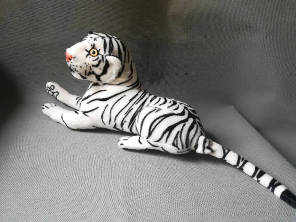 

about 40cm lifelike tiger plush toy white tiger soft doll kids toy Christmas gift e1607