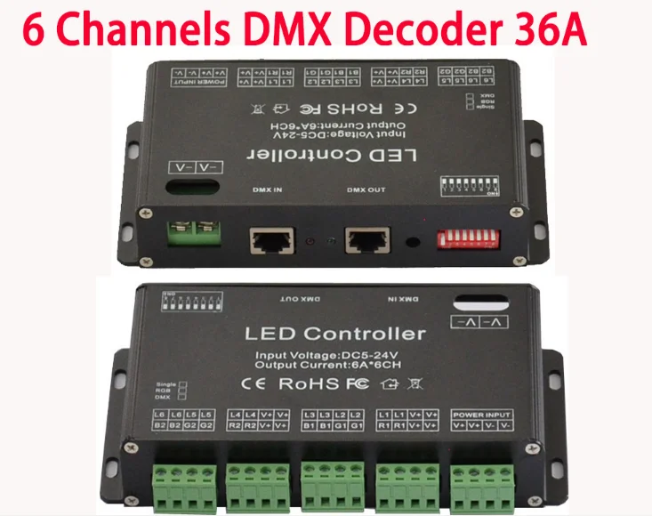 

6-channel DMX constant voltage decoder RGB DMX decoder LED strip decoder