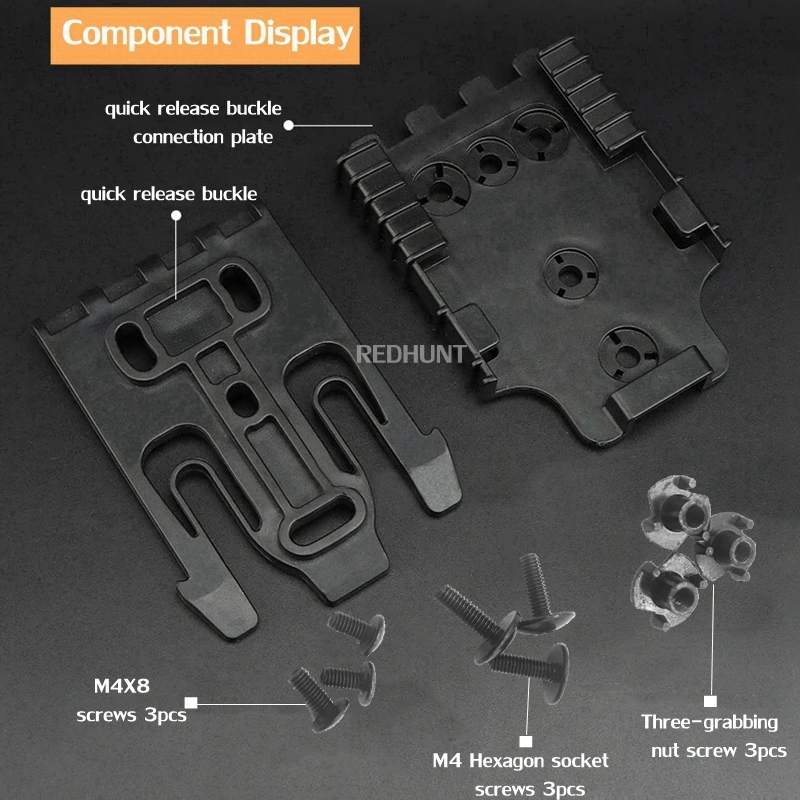 Kydex Gun Holster Accessories Quick Locking Sytsem for Belt QLS19 and QLS 22 Set