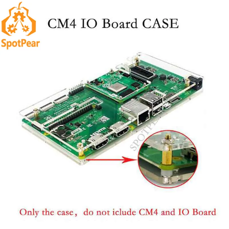 Raspberry Pi Rekenmodule 4 Io Board Acryl Case Voor Officiële Originele Cm4 Io Board