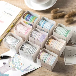 Journamm 10pcs Marking Kawaii Narrow Tapes Decorative Washi Tapes Child Gift Scrapbooking Kawaii Decorative Stationery Tapes
