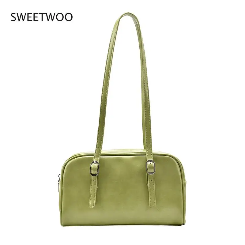 Pu Leather Solid Color Shoulder Bags For Women Stylish Casual Trend Female Bag 2021 Classics Design Simple Ladies Handbag