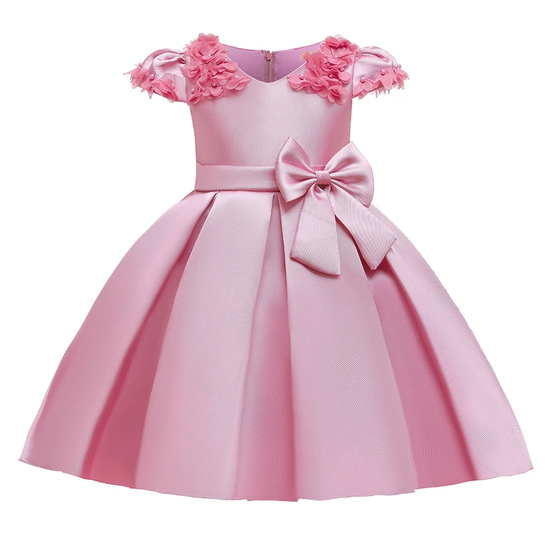 

3-10Y Big Bow Little Girls Dress Infantil Elegant Dress For Girls Evening Party Dresses Kids Princess Wedding Birthday Dress