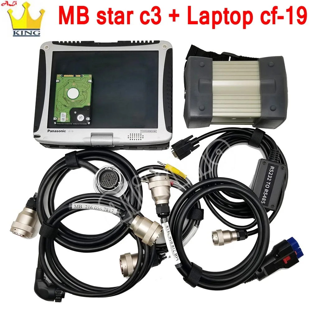 MB STAR C3 multiplexer Car Diagnostic Tool pro SD connect scanner for Panasonic CF-19 Laptop with HDD Software for car trucks