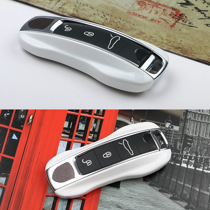 For Porsche Panamera 17+, Cayenne 2018+ Remote Fob Key Case Shell Cover ABS Red Blue Chrome Black White