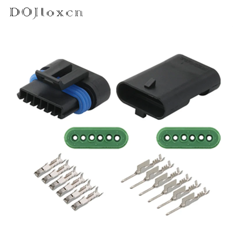 1/5/10/20/50 Sets 6 Pin Delphi Automotive Waterproof Connector Male Female Electronic Accelerator Pedal Plug Connectors 12066317