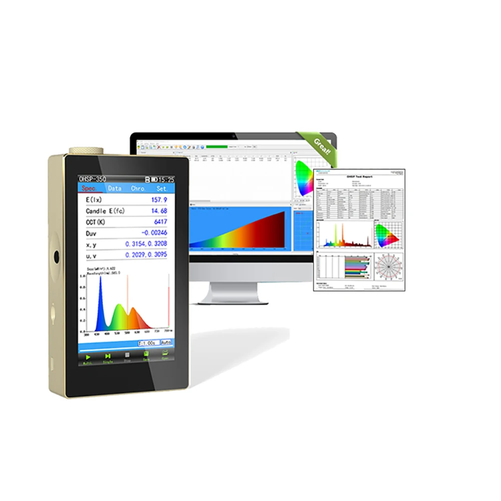 HOPOOCOLOR OHSP350F Spectrometer Flicker Tester for Classroom Light