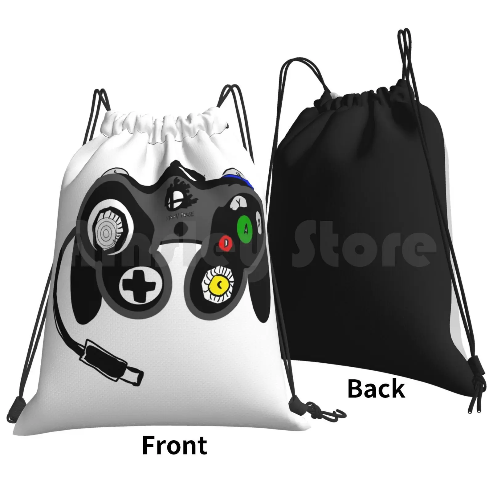 Ssbm Controller Backpack Drawstring Bags Gym Bag Waterproof Controller Game Gamer Simple