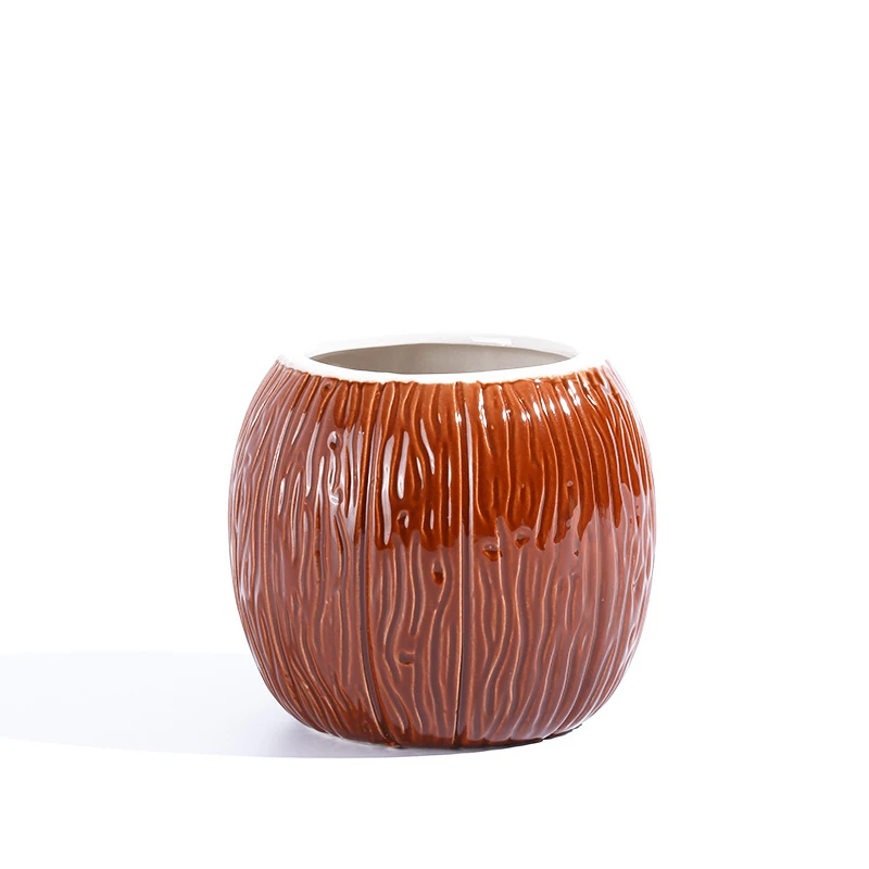 550ml Coconut Shape Hawaii Tiki Mugs Ceramic Mug Mug For Gifts Cups And Mugs Cocktail Cup 6