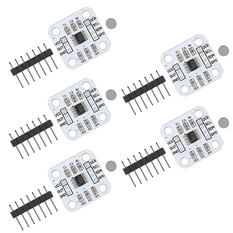 5Pcs AS5600 Magnetic Encoder Magnetic Induction Angle Measurement Sensor Module 12bit High Precision