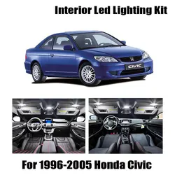 11 Bulbs White Interior LED Car Map Dome Light Kit Fit For 1996-2001 2002 2003 2004 2005 Honda Civic Trunk Cargo License Lamp