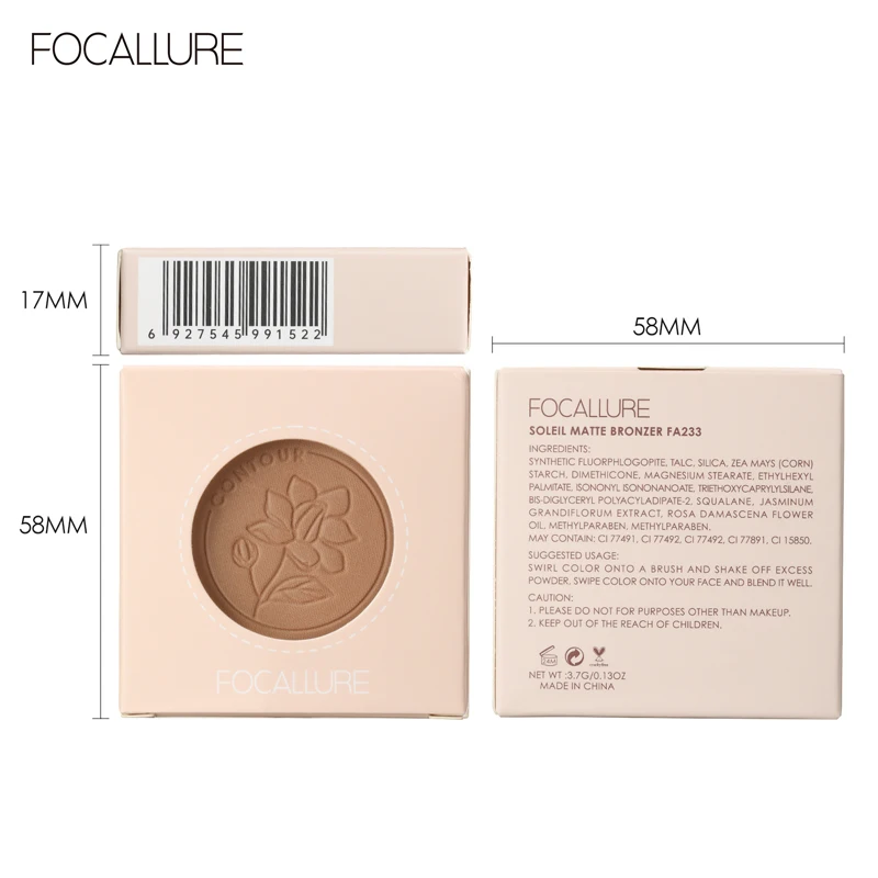 FOCALLURE Highlighter Powder Palette For Face Contour Bronzer Shimmer Illuminator Waterproof Glow Face Highlighter Makeup