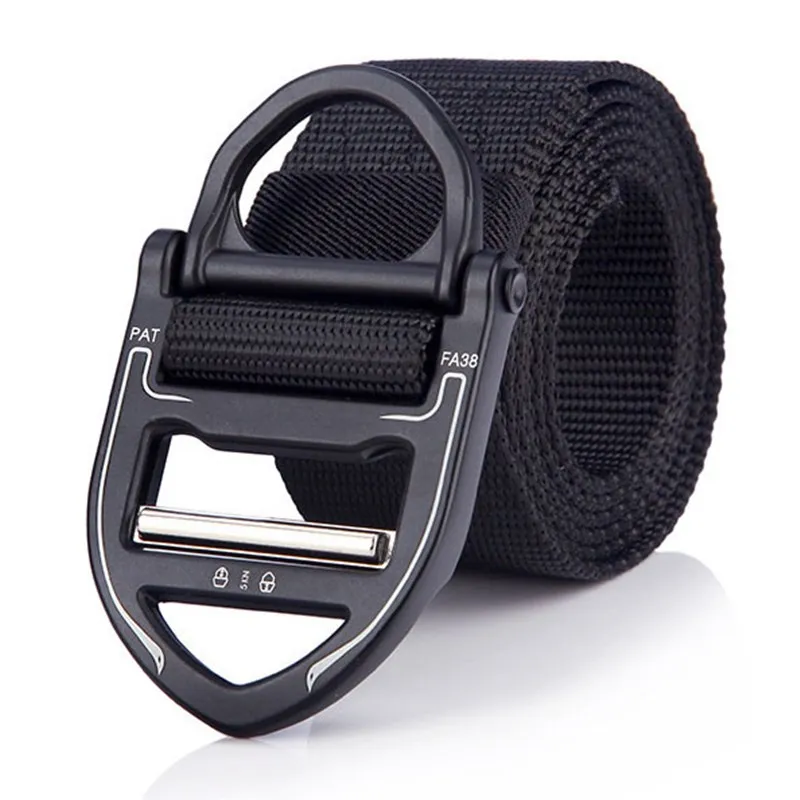 Tactical Outdoor Men's Belt Heavy Quick Release Metal Buckle Unisex Canvas Military Training Adjustable Belt Army Designer Belts