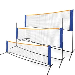 Portable Adjustable Height Badminton Net Rack Set Foldable Stainless Tennis Volleyball Net For Professional Outdoor Beach Sports