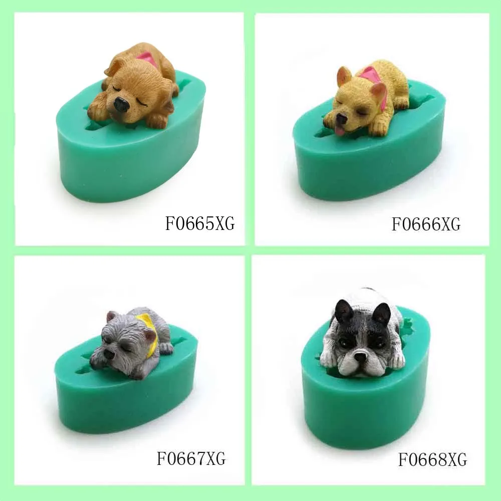 13 Dogs Shape Silicone Fondant Cake Decorating Mold Corgi Bulldog Chocolate Polymer Clay Mould Animal Cake Tool For Bakeware