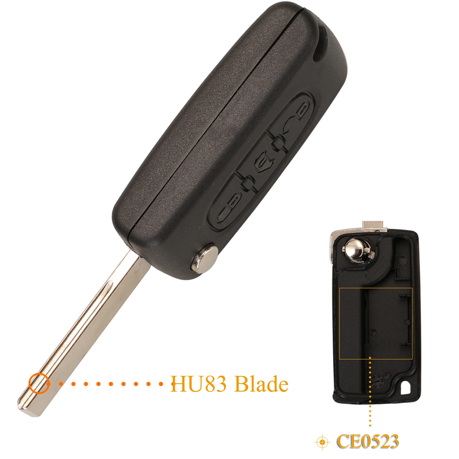 Jingyuqin 3 BTN Flip Remote Auto Schlüssel Shell Fall Für Peugeot Partner Expert Für Citroen Berlingo Dispatch Ce 0523 ce 0536 HU83/VA2