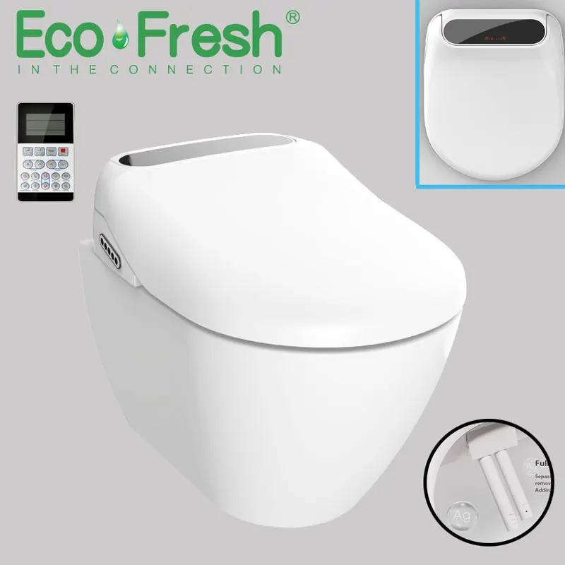 Ecofresh Intelligent Toilet Seat Electric Bidet Cover Smart Bidet heated toilet seat Led Light Wc smart toilet seat lid