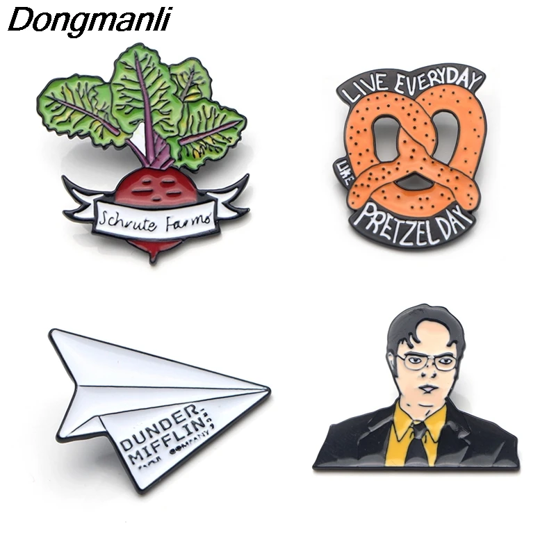 P3557 dong manli das Büro TV-Show Dunder Mifflin Metall Emaille Pins und Broschen für Mode