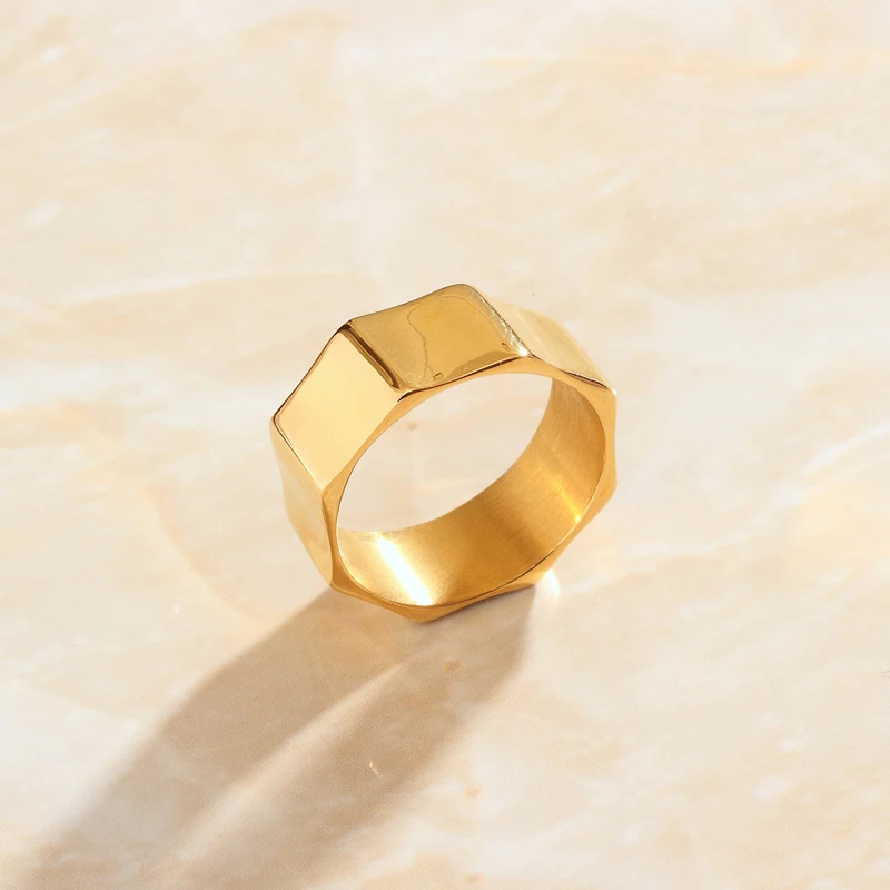 SOMMAR Vintage Love Gold color size 6 7 8  men\'s ring for women Reduced Geometry, Russ opal jewelry accessories