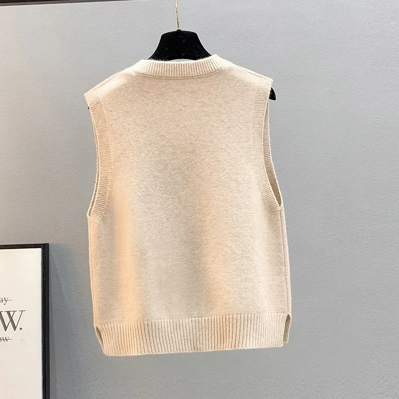 TuangBiang 2023 Female Retro Knit Thick V-Neck Elastic Spring Ladies Sweater Vest Sleeveless Pullover Slim Women Tank Crop Tops