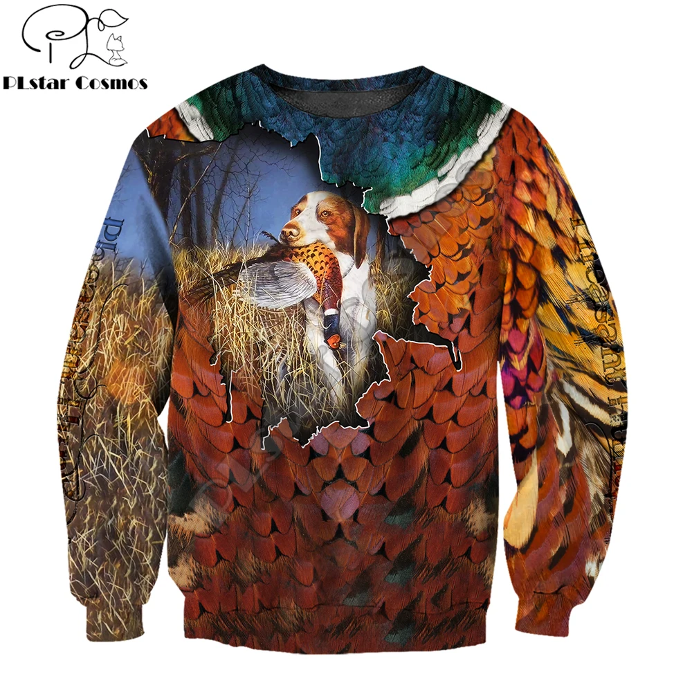 Pheasant hunting 3D All Over Printed Mens autumn Hoodie Harajuku Unisex Casual Pullover Streetwear Jacket Tracksuits DK164