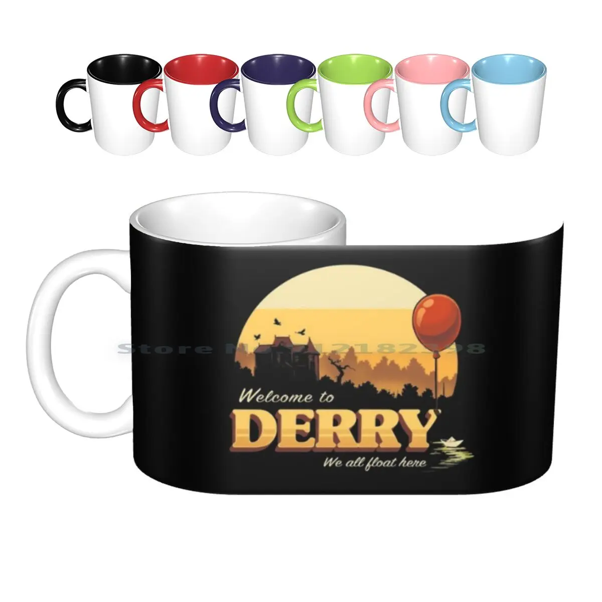 Welcome To Derry-It Terror Movie Book-Horror Killer Clown Ceramic Mugs Coffee Cups Milk Tea Mug Derry Balloon Creepy Landscape