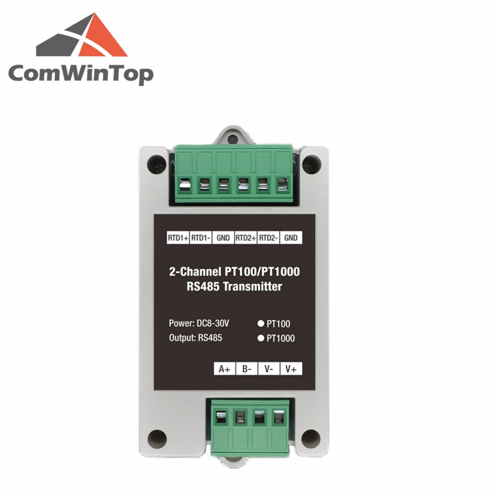 2 kanały PT100/PT1000 Rs485 wyjście Modbus temperatury moduł akwizycji danych