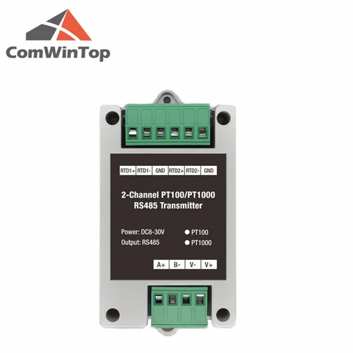 Módulo de adquisición de temperatura de salida Modbus, 2 canales, PT100/PT1000 Rs485