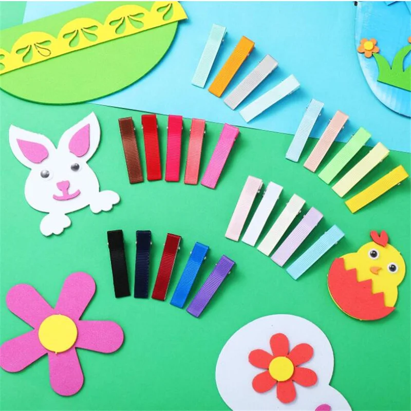 20pcs 5cm Grosgrain Ribbon Hair Pins Alligator Clip Barrettes For DIY Hairpin Bows Accessories Baby Girls Toddlers Kids Jewelry