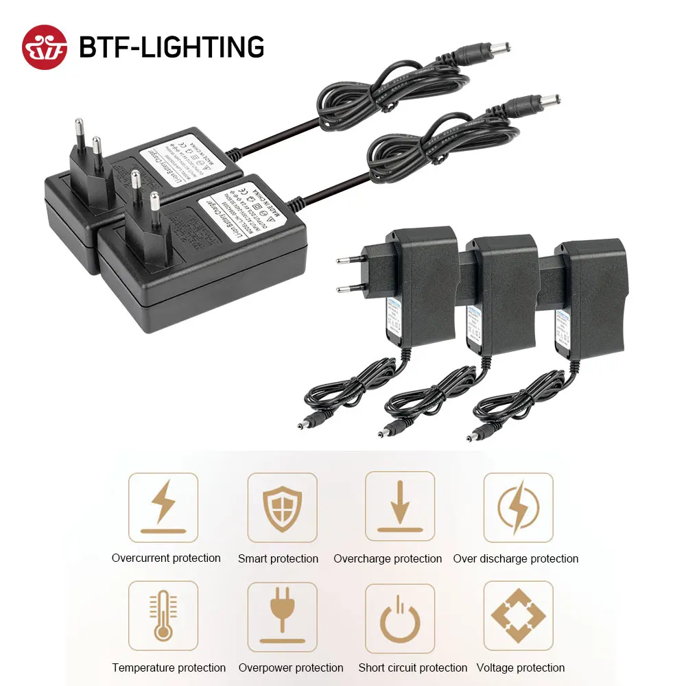 リチウムバッテリーアダプター,12.6v 8.4v 16.8v 1a 2a 4.2v 1a 18650 v 5.5mm * 2.1mm 2.5mm 110-240v 3s lion,壁充電器