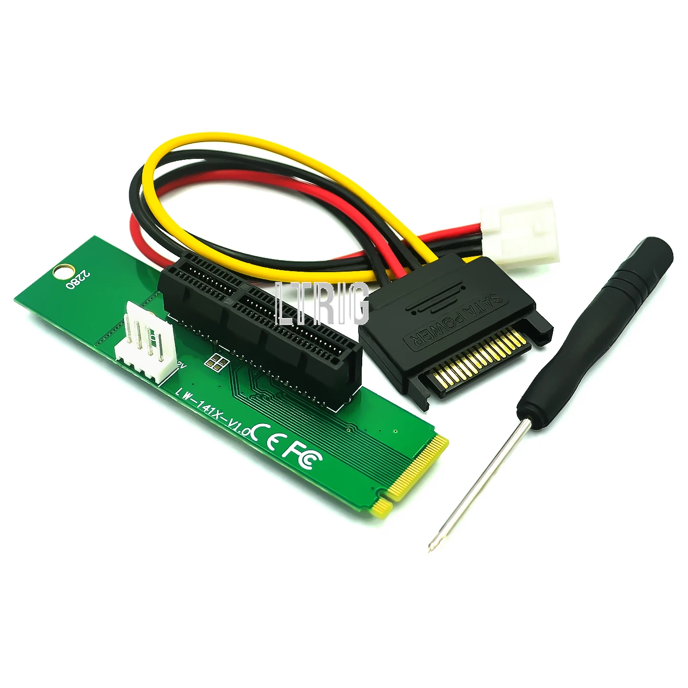 

LTRIG Custom 1PCS NGFF M2 to PCI-e 4x Slot Riser Card M key M.2 SSD Port to PCI Express Adapter Convertor for Mining