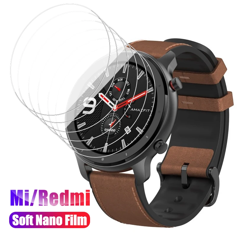 Full Protective Nano Film For Xiaomi Huami Amazfit GTR 42mm 47mm 42 47 MM Mi Watch Lite Redmi Band 4C Mibro Air Screen Protector