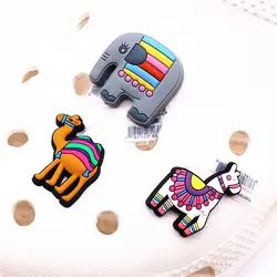 Novelty Cute Animals Shoe Charms Accessories Elephant Camel Horse Shoe Buckle Decoration for Kids X-mas Party Gifts