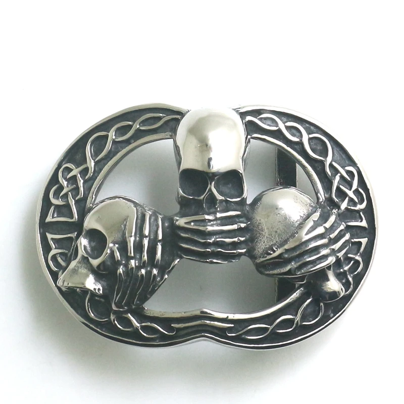 Newest Man\'s 316L Stainless Steel Cool Punk Gothic Skull Belt Buckle