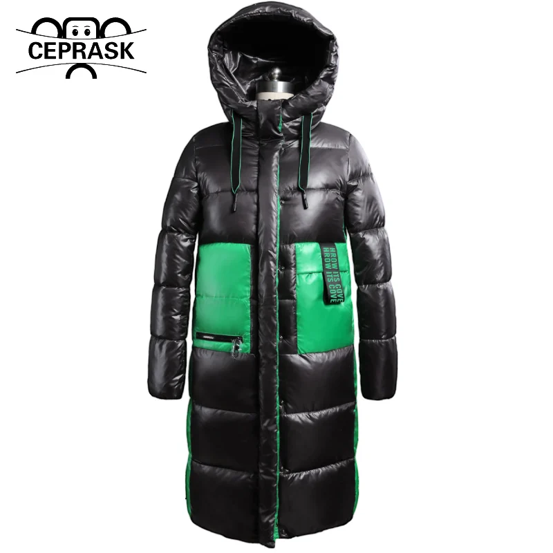 CEPRASK 2023 New Winter Jacket Women Outerwear Long Fashion Female Winter Coat Hooded High Quality Warm Down Jacket Parkas