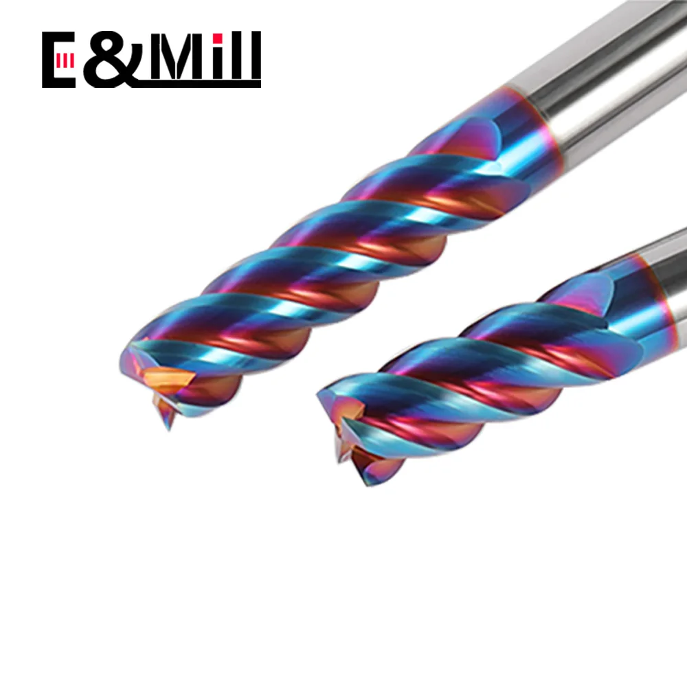 HRC65 4 flet stal wolframowa frez z węglika frez CNC ze stali nierdzewnej specjalne narzędzie CNC 1-20mm frez trzpieniowy