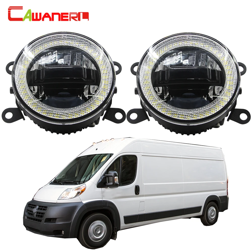 

Cawanerl For Dodge Promaster 1500 2500 3500 Car LED Lamp Fog Light + DRL Daytime Running Lamp + Angel Eye 3000LM 12V